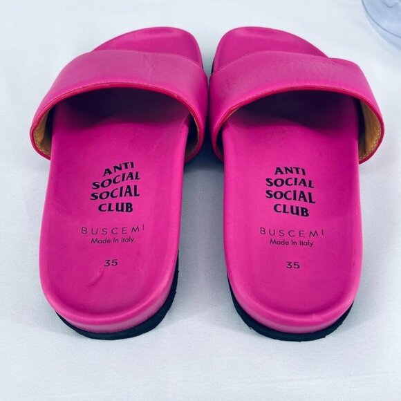 BUSCEMI Assc Slide Sandal In Fuchsia Size 35 Anti Social Social Club - Picture 10 of 12